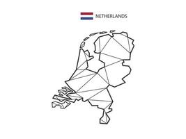 mozaïek- driehoeken kaart stijl van Nederland geïsoleerd Aan een wit achtergrond. abstract ontwerp voor vector. vector