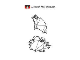 mozaïek- driehoeken kaart stijl van antigua en Barbuda geïsoleerd Aan een wit achtergrond. abstract ontwerp voor vector. vector