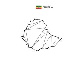 mozaïek- driehoeken kaart stijl van Ethiopië geïsoleerd Aan een wit achtergrond. abstract ontwerp voor vector. vector