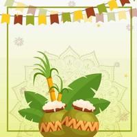 groene en gele pongal achtergrond vector