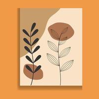 abstract botanisch gebladerte affiches. bloemen muur kunst, minimaal fabriek reeks voor kaart afdrukken behang omslag, hand- tekening ontwerp, vector