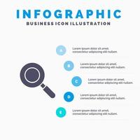 zoeken Onderzoek vind solide icoon infographics 5 stappen presentatie achtergrond vector