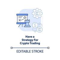 hebben strategie voor crypto handel licht blauw concept icoon vector