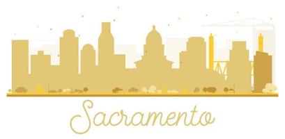 sacramento stad horizon gouden silhouet. vector