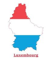 Luxemburg nationaal vlag kaart ontwerp, illustratie van Luxemburg land vlag binnen de kaart vector