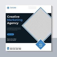 creatief afzet agentschap banier ontwerp, modern sociaal media post sjabloon, web banier, banier bieden, uitverkoop banier, folder, blauw kleur, pro vector