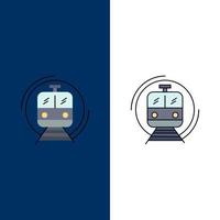 metro trein slim openbaar vervoer vlak kleur icoon vector