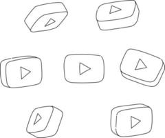 hand- getrokken youtube logo vector