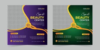 modern spa schoonheid centrum sociaal media na, digitaal afzet agentschap zakelijke banier Promotie advertenties verkoop en korting banier vector sjabloon ontwerp.