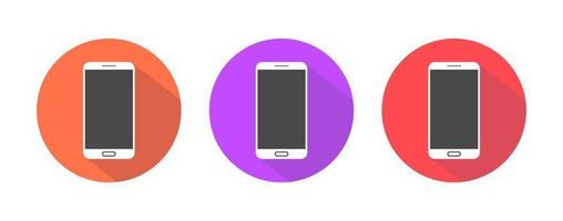 modern smartphone kleurrijk schaduw vector pictogrammen