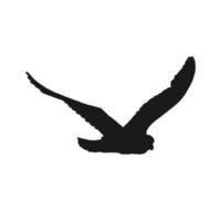silhouet van vliegende meeuwen. handgetekende illustratie geconverteerd naar vector. vector