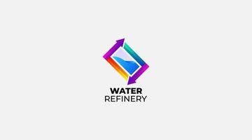 water raffinaderij vector logo ontwerp illustratie