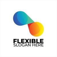 flexibel logo kleurrijk helling stijl vector