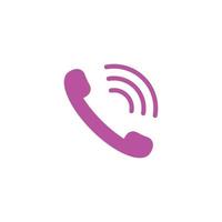 eps10 roze vector telefoon telefoontje of telefoon abstract icoon geïsoleerd Aan wit achtergrond. contact ons of hotline symbool in een gemakkelijk vlak modieus modern stijl voor uw website ontwerp, logo, en mobiel app