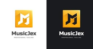letter m-logo ontwerpsjabloon met vierkante vorm vector