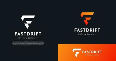 modern brief f monogram stijl logo ontwerp sjabloon vector