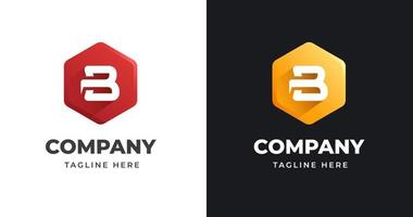 letter b logo ontwerpsjabloon met geometrische vormstijl vector