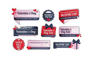 Valentijnsdag verkoop labels vector