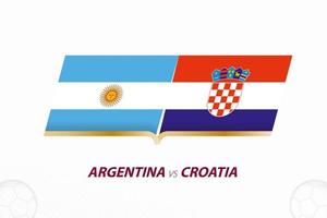 Argentinië vs Kroatië in Amerikaans voetbal wedstrijd, semi finales. versus icoon Aan Amerikaans voetbal achtergrond. vector