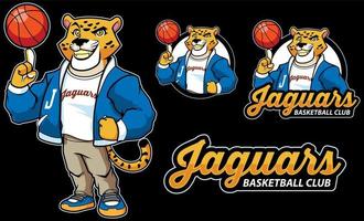 jaguar basketbal mascotte vector