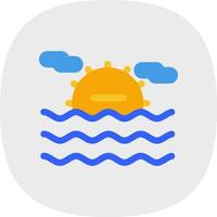 zee landschap glyph icon vector