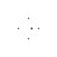 eps10 grijs vector maan met zon abstract lijn kunst icoon geïsoleerd Aan wit achtergrond. zon stralen schets symbool in een gemakkelijk vlak modieus modern stijl voor uw website ontwerp, logo, en toepassing