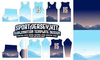 sneeuw berg Jersey kleding sport slijtage sublimatie patroon ontwerp 238 voor voetbal Amerikaans voetbal e-sport basketbal volleybal badminton zaalvoetbal t-shirt vector