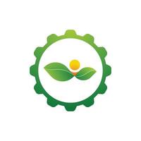 boerderij en plantage logo met zonlicht energie vector