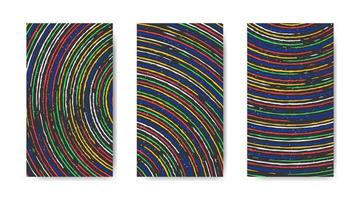 abstract kleurrijk meetkundig lijn patroon Aan zwart achtergrond vector