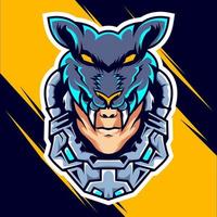 wolf Mens esports logo ontwerp vector