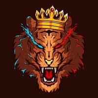 tijger koning hoofd illustratie kleur logo vector