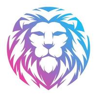 gemakkelijk logo vol kleur lang manen Leeuwen hoofd vector