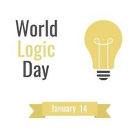 wereld logica dag. januari 14. vector illustratie