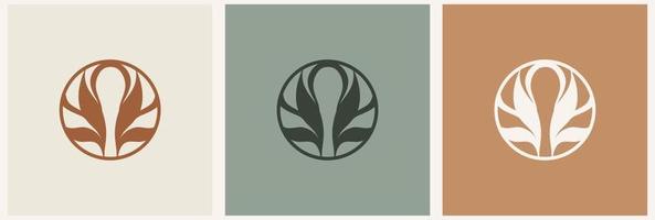 lineair sjabloon logo symbolen met lotus Aan een naakt achtergrond vector