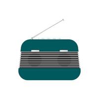 turkoois retro radio ontvanger met antenne in wijnoogst stijl. vector illustratie geïsoleerd Aan wit achtergrond