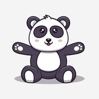 schattig panda knuffel tekenfilm vector icoon illustratie. dier icoon concept geïsoleerd vector. vlak tekenfilm stijl