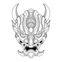 vrij vector oni masker tatoeëren tribal