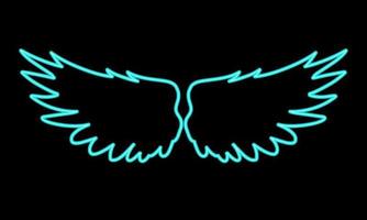 vrij vector gloeiend neon engel Vleugels