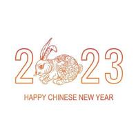 Chinese nieuw jaar 2023 symbool versierd met een konijn achtergrond vector