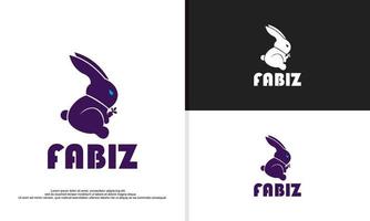 dik konijn logo ontwerp illustratie vector