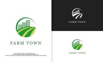 boerderij stad- logo ontwerp illustratie vector