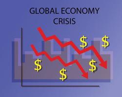 globaal economisch crisis recessie inflatie 2023 vector