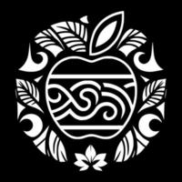 sier- rijp appel. ontwerp voor borduurwerk, tatoeages, t-shirts, mascottes, logo's. vector