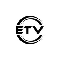 etv brief logo ontwerp in illustratie. vector logo, schoonschrift ontwerpen voor logo, poster, uitnodiging, enz.