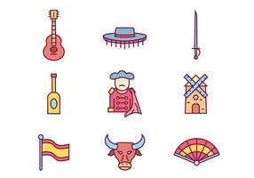 Spanje Cultuur Pictogrammen vector