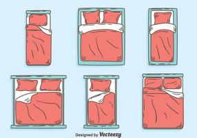 Hand getekende bed collectie vector