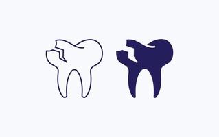 gebroken tand vector illustratie icoon