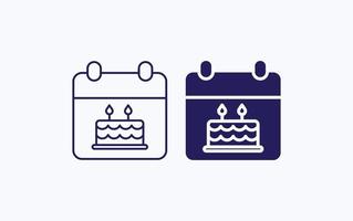 verjaardag taart, kalender vector illustratie icoon