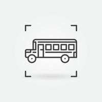 school- bus vector dun lijn concept icoon of teken