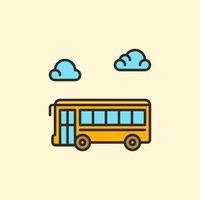 geel school- bus vector concept gemakkelijk gekleurde icoon